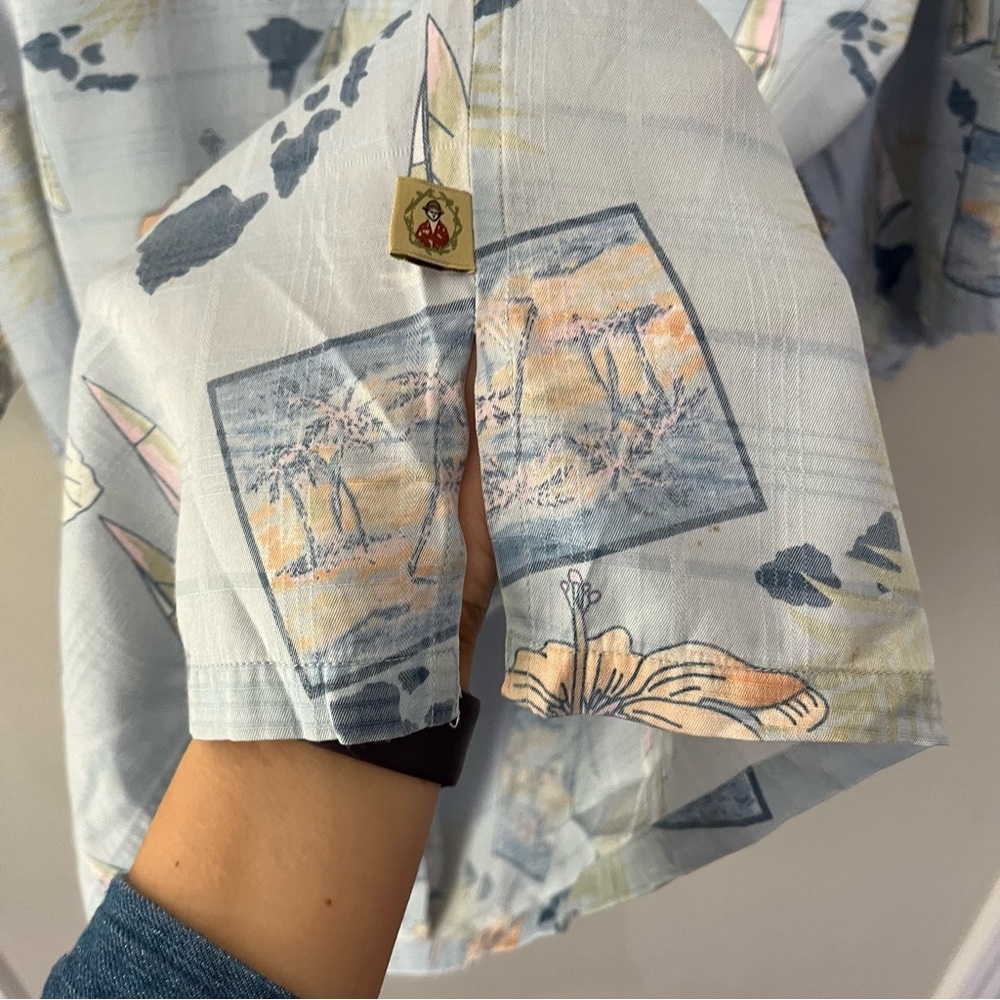 Joe Marlin Hawaiian Vacation Button Down Shirt Size Large - Picture 7 of 10
